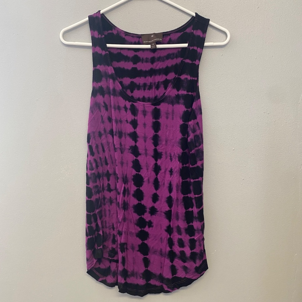 Fenn Wright Manson Tank Top Size Medium Purple Black Tie Dye Flowy